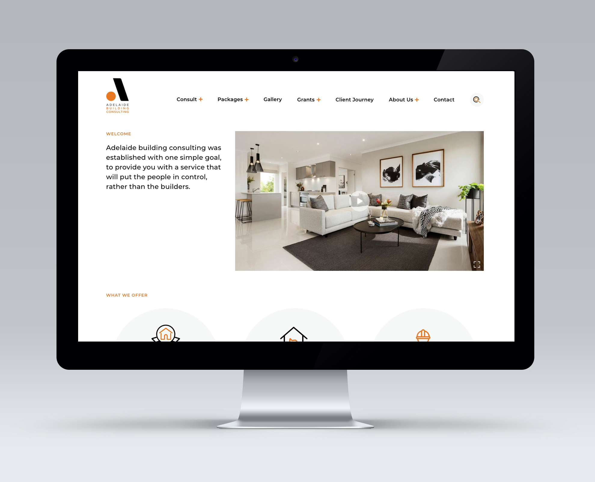 ADELAIDE BUILDING CONSULTING website redesign, website wireframe and high fidelity prototype.