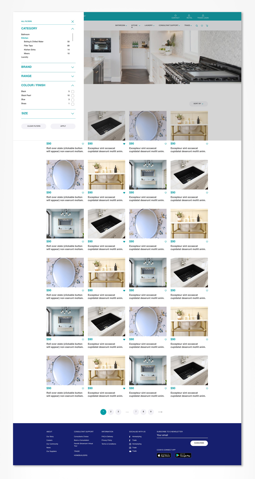 Cook's Plumbing website redesign, website wireframe and high fidelity prototype.