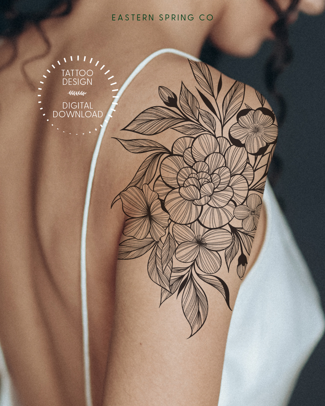 Eastern Spring Co artistic tattoo design, Spring Blooming
