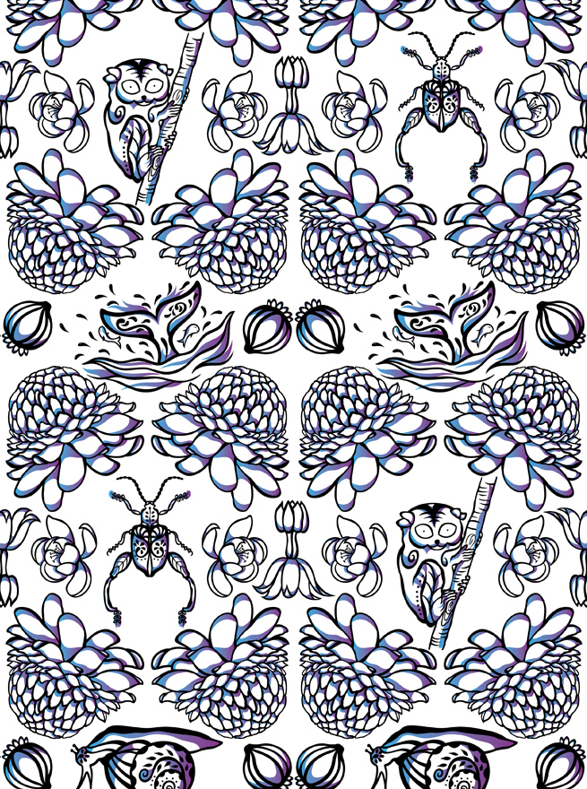Seamless pattern design - forest family