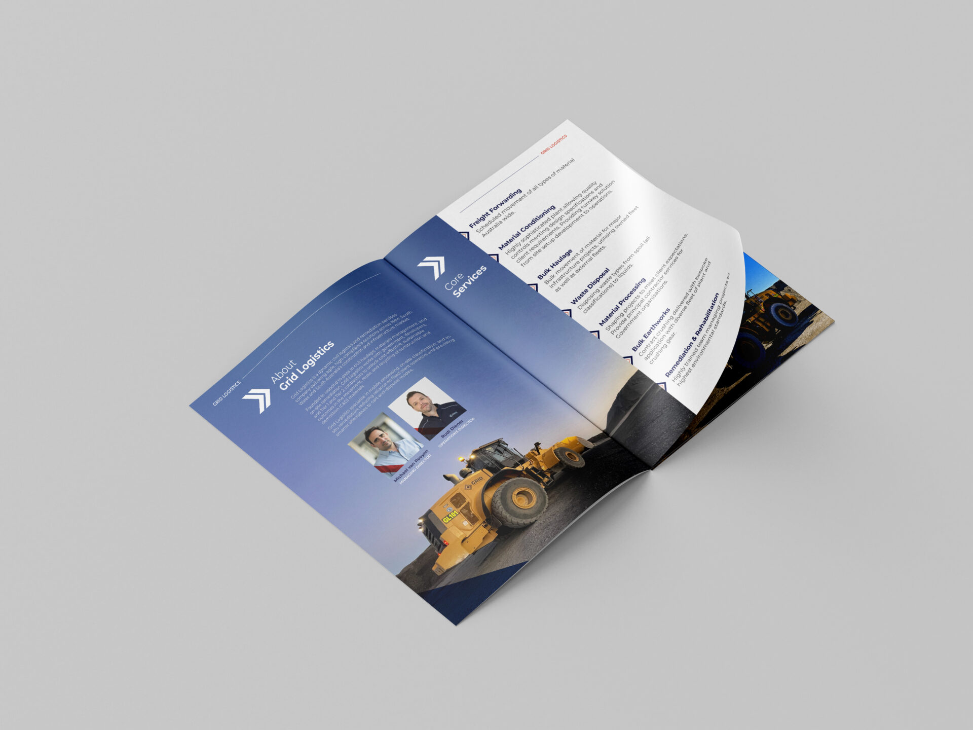 Grid Logistics Capability Statement brochure design