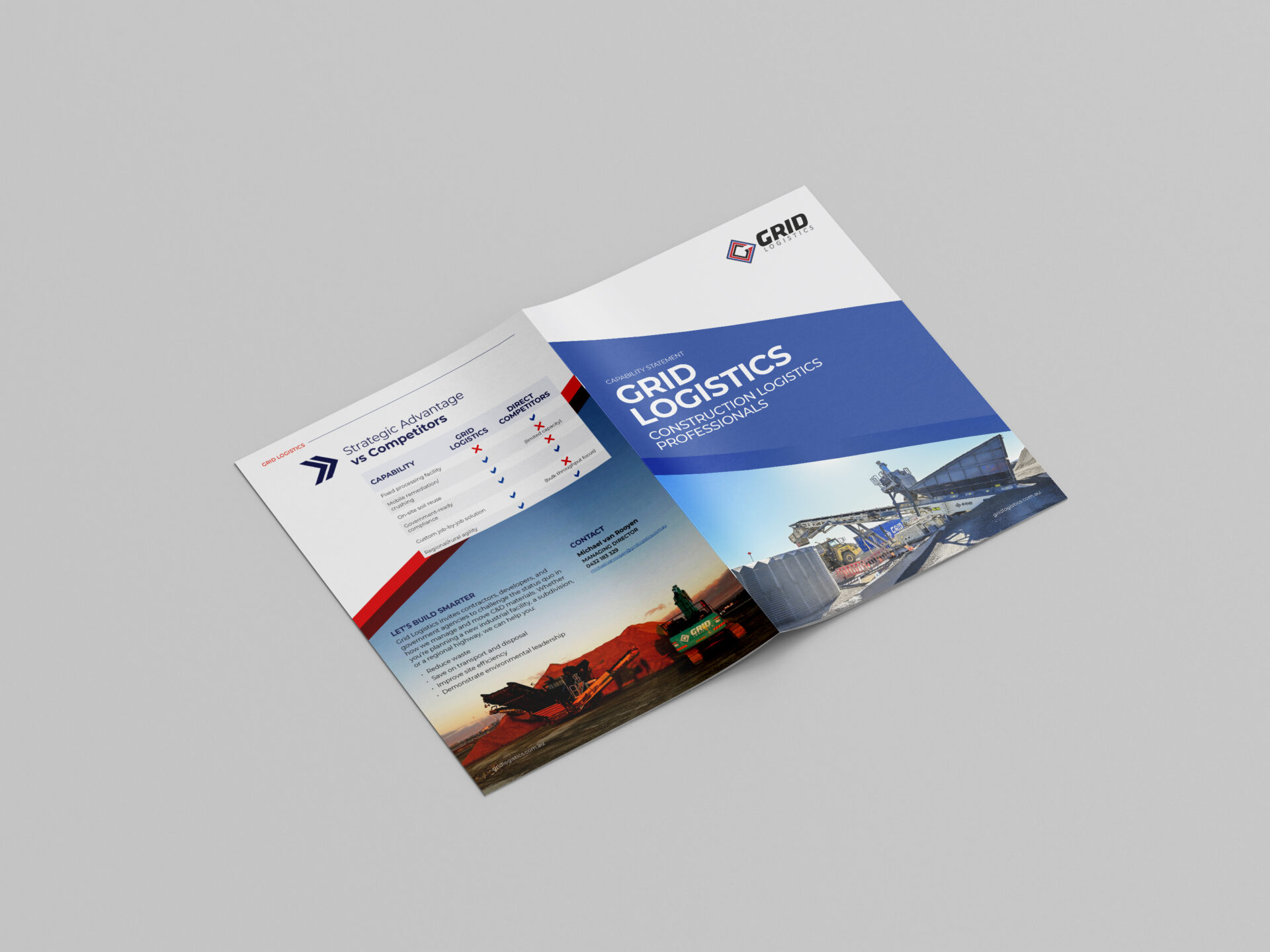 Grid Logistics Capability Statement brochure design