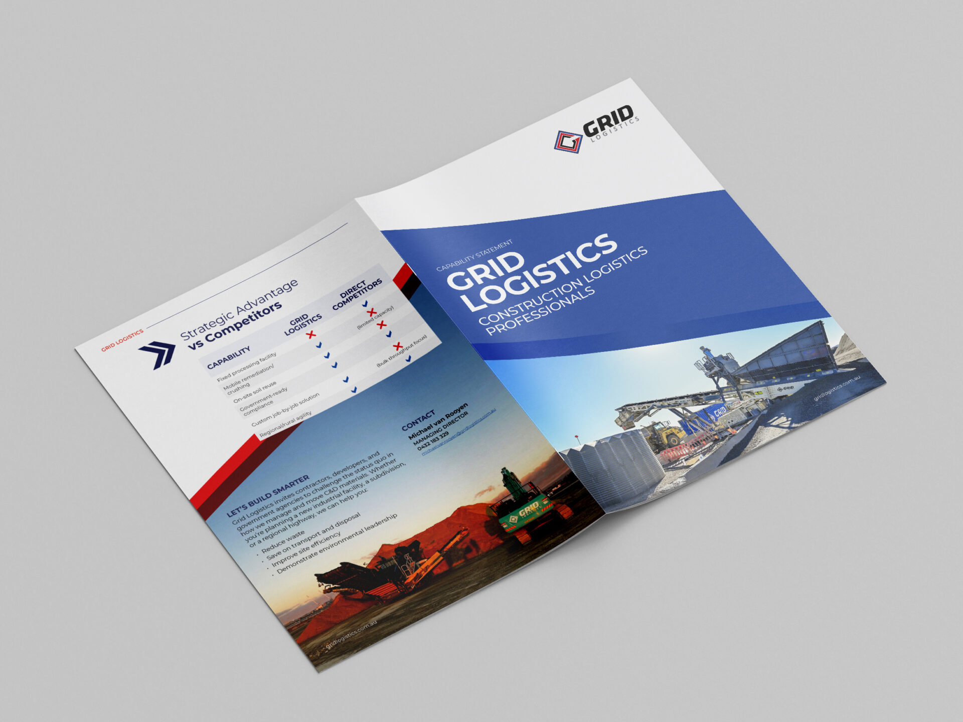 Grid Logistics Capability Statement brochure design