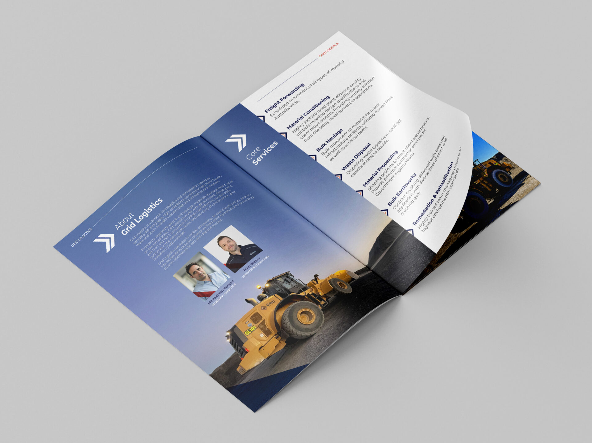 Grid Logistics Capability Statement brochure design